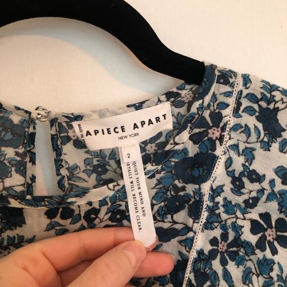 Apiece Apart Midnight Floral Flowy Blouse XS/S - Picture 3 of 5